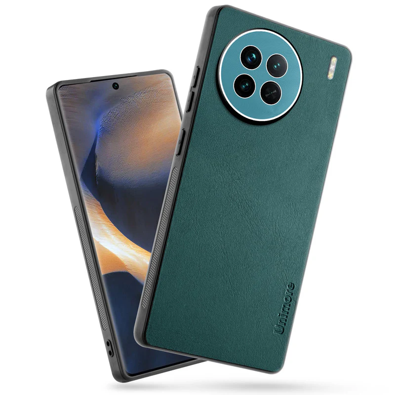 Unimore Leather Hard Case with Shiny Camera Protection For Vivo X90 5G - Image 7