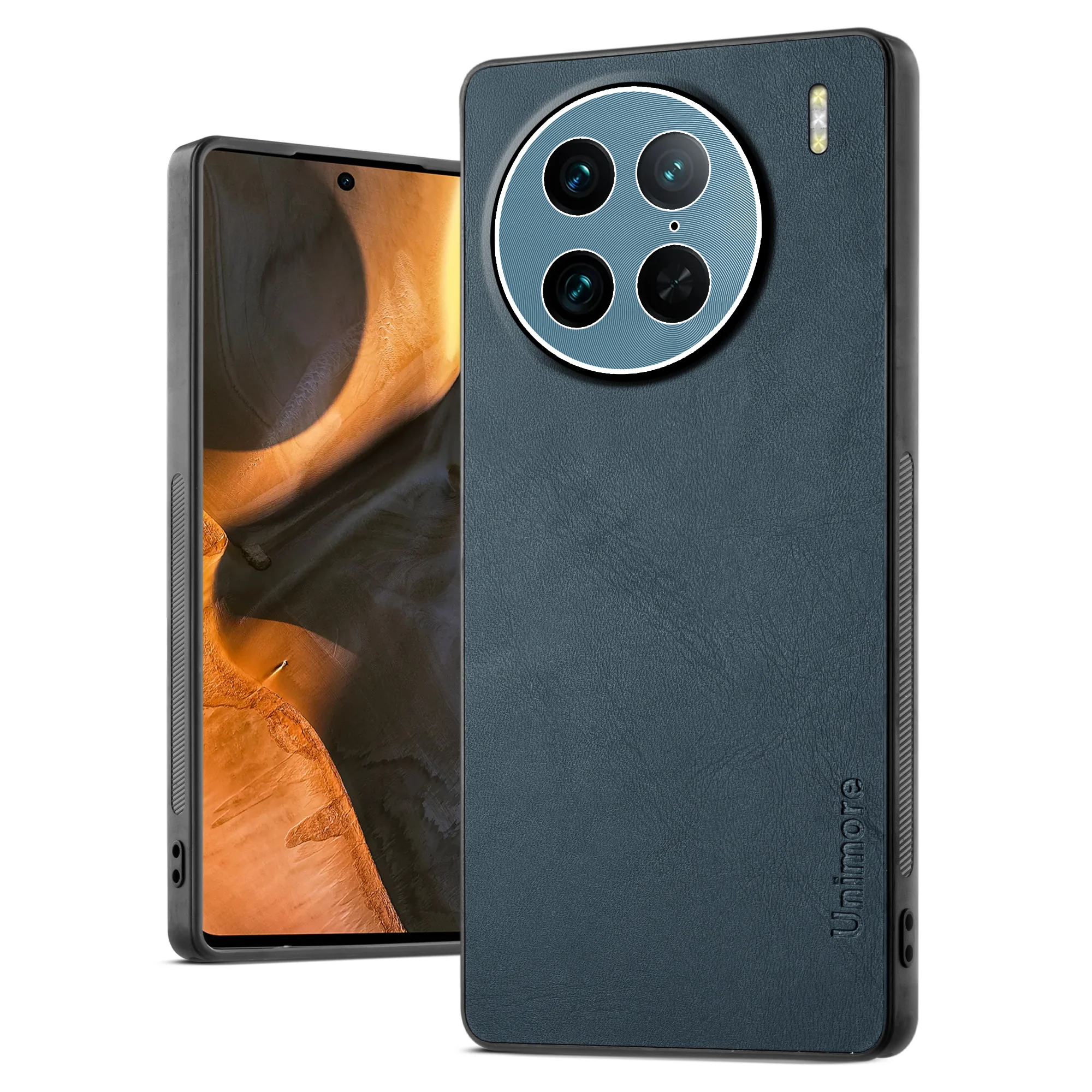 Unimore Leather Hard Case with Shiny Camera Protection For Vivo X90 Pro 5G - Image 21
