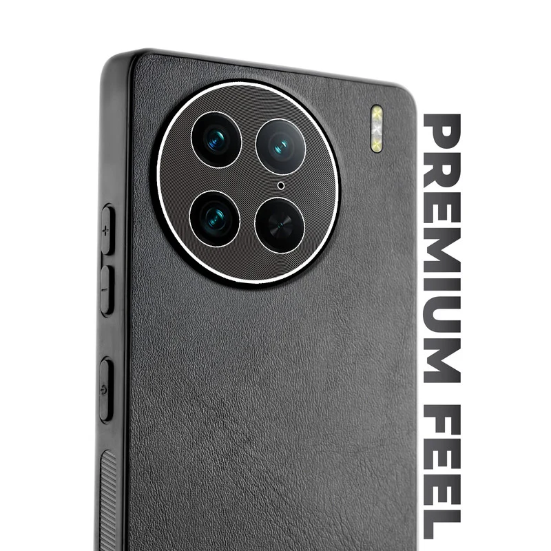 Unimore Leather Hard Case with Shiny Camera Protection For Vivo X90 Pro 5G - Image 4
