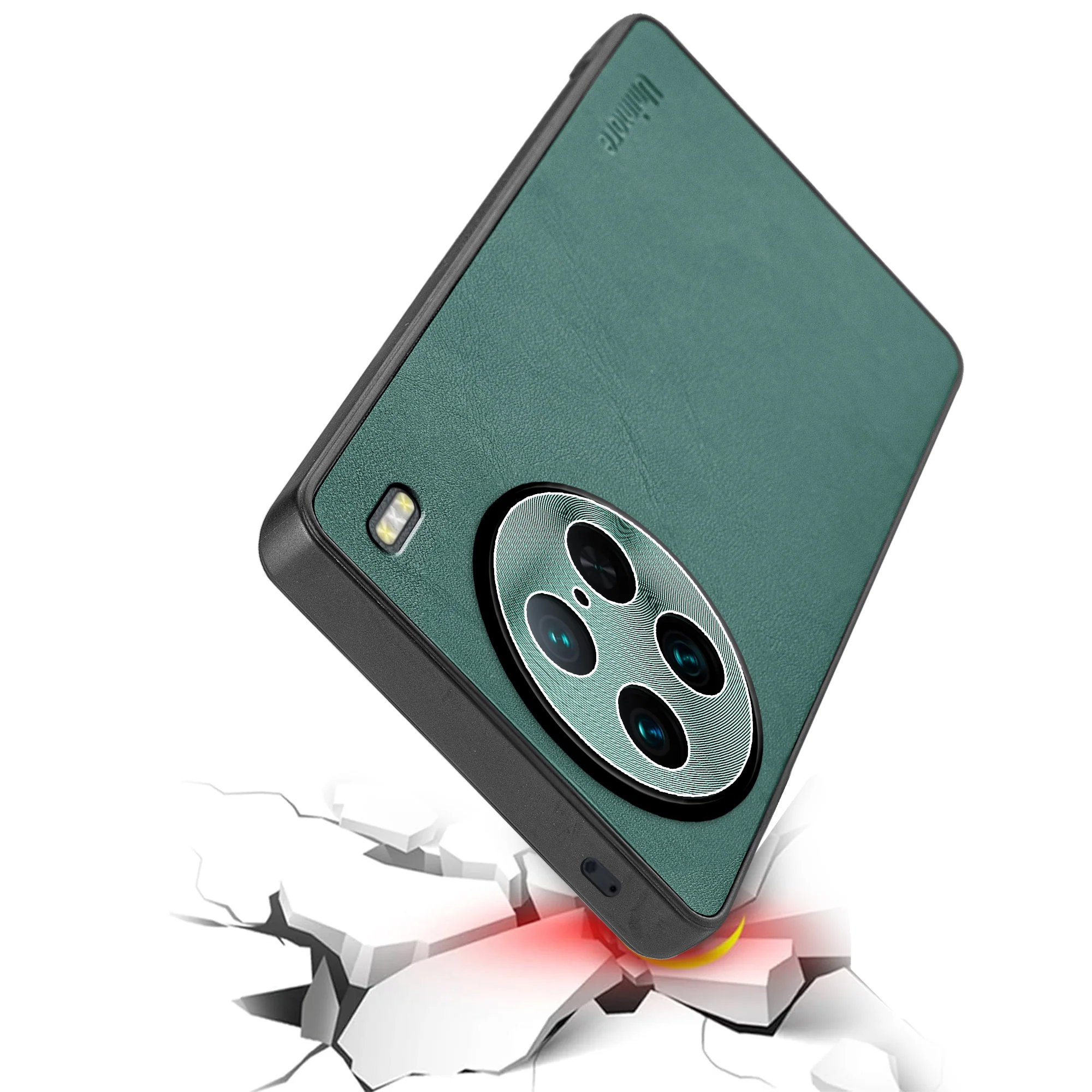 Unimore Leather Hard Case with Shiny Camera Protection For Vivo X90 Pro 5G - Image 10