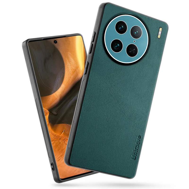 Unimore Leather Hard Case with Shiny Camera Protection For Vivo X90 Pro 5G - Image 7