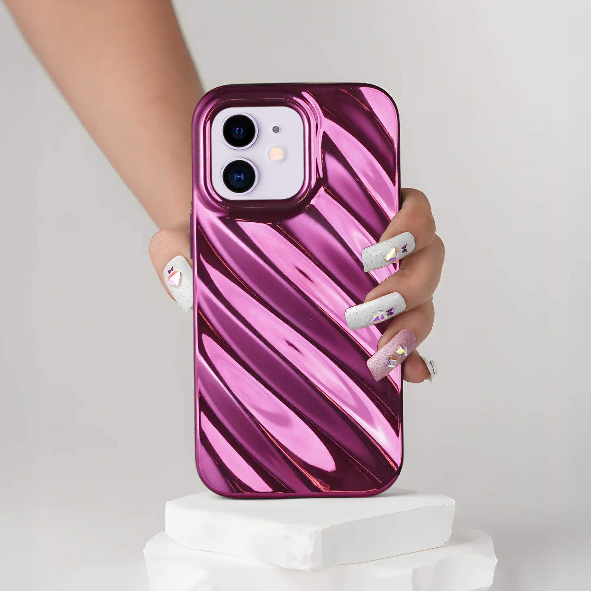 Wave Shiny Back Case for Apple iPhone 12 - Image 35