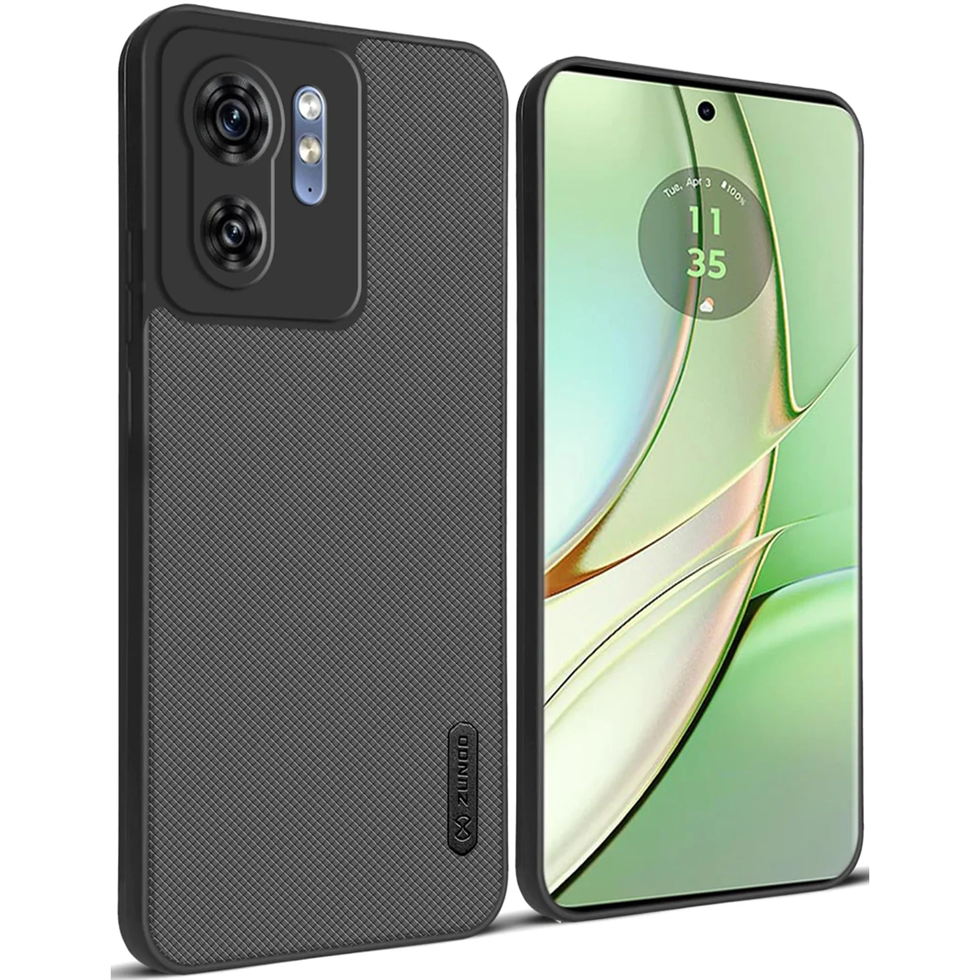 ZUNDO Dotted Silicon Back Case Cover for Motorola Edge 40 5G Camera Bumper Protection Back Cover (Black)