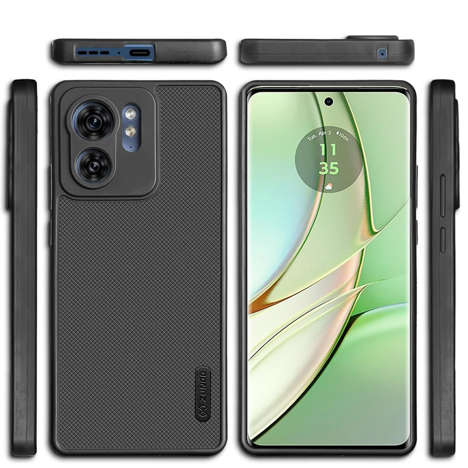 ZUNDO Dotted Silicon Back Case Cover for Motorola Edge 40 5G Camera Bumper Protection Back Cover (Black) - Image 3