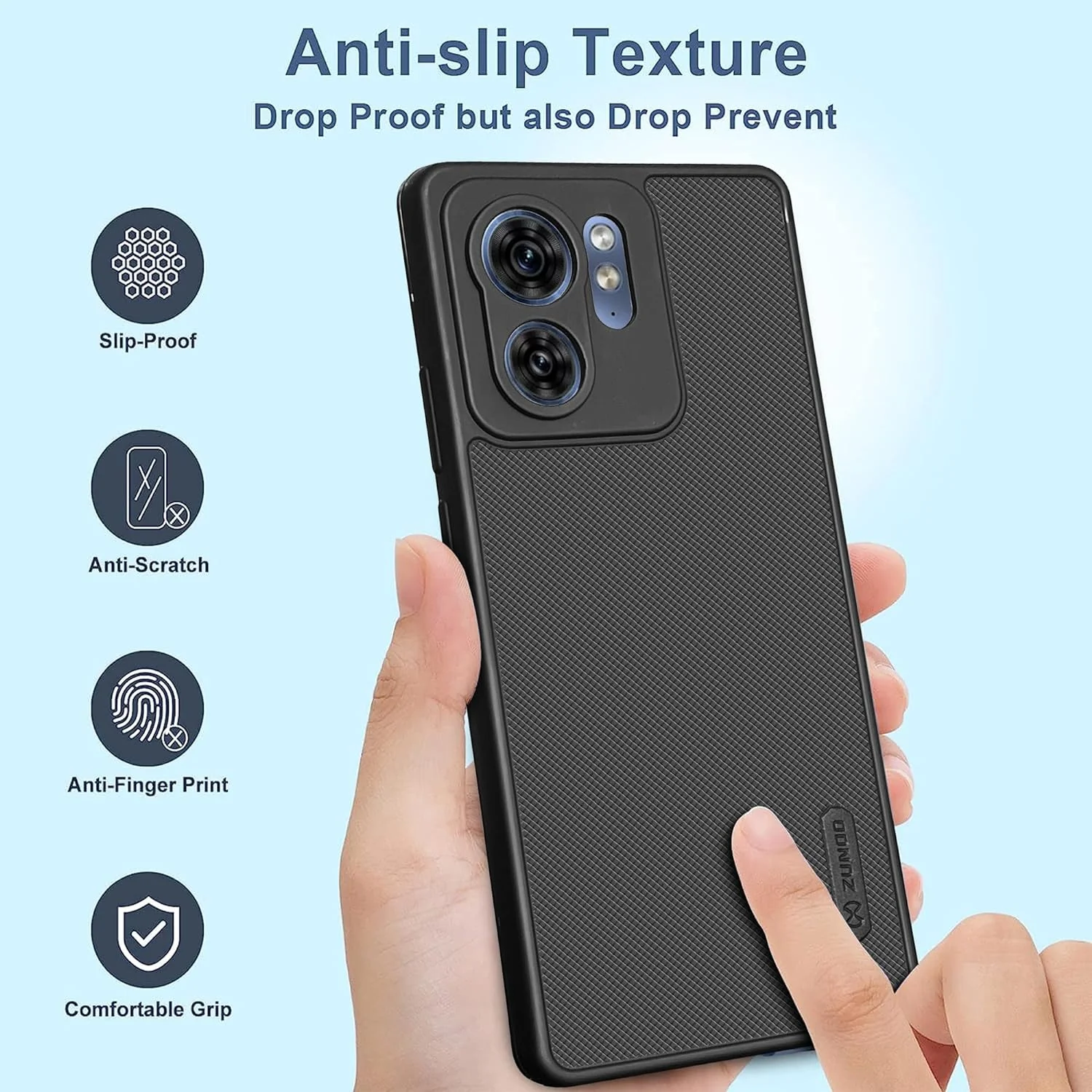 ZUNDO Dotted Silicon Back Case Cover for Motorola Edge 40 5G Camera Bumper Protection Back Cover (Black) - Image 7